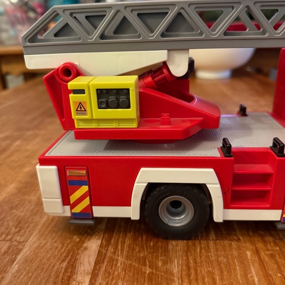 Playmobil Fire Truck Ladder Unit 4820 Red Toy Vehicle w Gurney Only - Picture 4 of 10